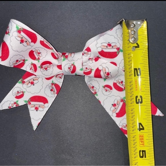 FLASH SALE Christmas Hair Bows - Santa Hair Bows - Hair Clips - Girls Hair Bows - Picture 6 of 7